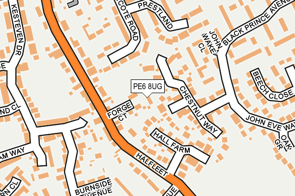 PE6 8UG map - OS OpenMap – Local (Ordnance Survey)