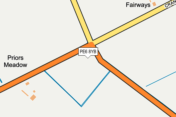 PE6 8YB map - OS OpenMap – Local (Ordnance Survey)