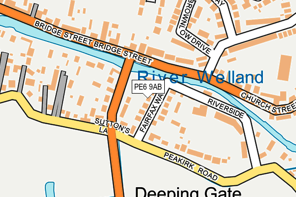 PE6 9AB map - OS OpenMap – Local (Ordnance Survey)