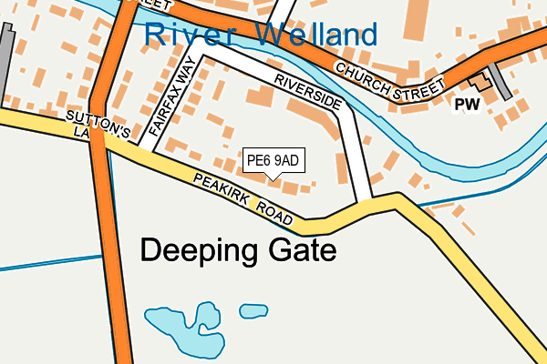 PE6 9AD map - OS OpenMap – Local (Ordnance Survey)