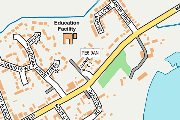 PE6 9AN map - OS OpenMap – Local (Ordnance Survey)
