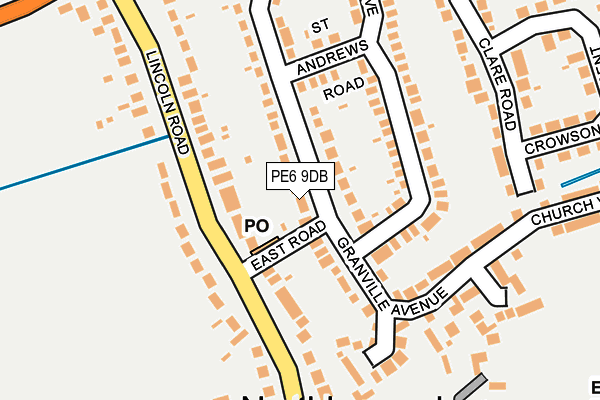PE6 9DB map - OS OpenMap – Local (Ordnance Survey)