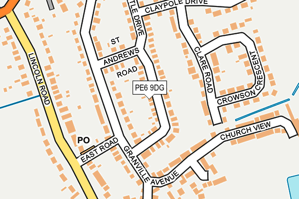 PE6 9DG map - OS OpenMap – Local (Ordnance Survey)