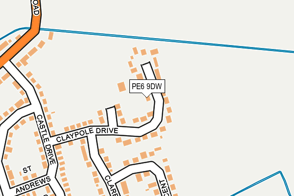 PE6 9DW map - OS OpenMap – Local (Ordnance Survey)