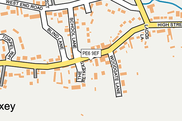 PE6 9EF map - OS OpenMap – Local (Ordnance Survey)