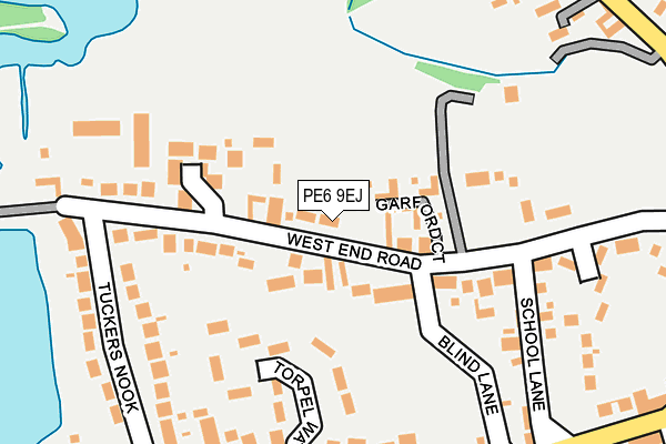 PE6 9EJ map - OS OpenMap – Local (Ordnance Survey)