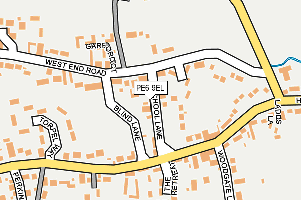 PE6 9EL map - OS OpenMap – Local (Ordnance Survey)