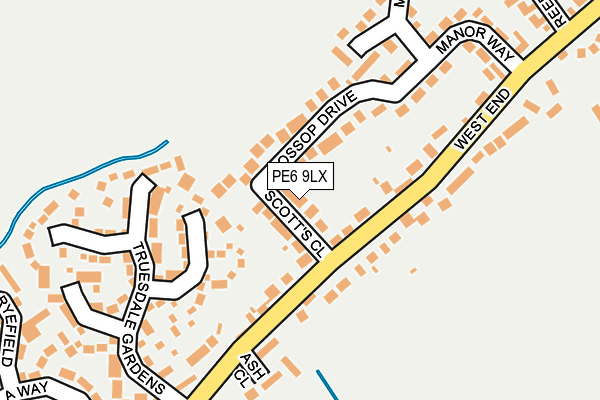 PE6 9LX map - OS OpenMap – Local (Ordnance Survey)