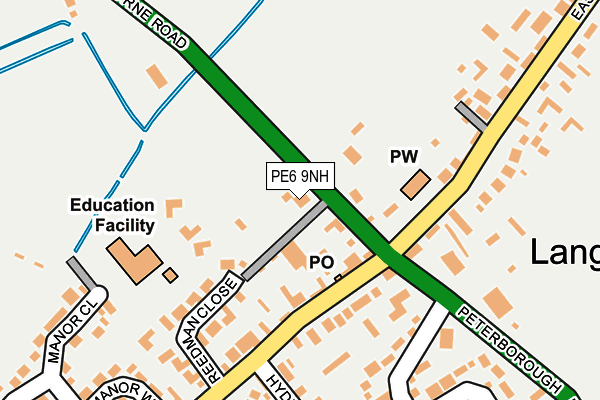 PE6 9NH map - OS OpenMap – Local (Ordnance Survey)