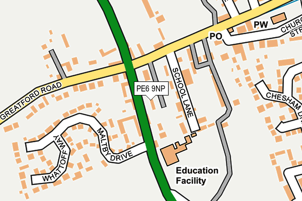PE6 9NP map - OS OpenMap – Local (Ordnance Survey)