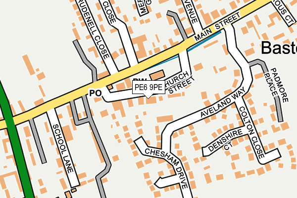 PE6 9PE map - OS OpenMap – Local (Ordnance Survey)