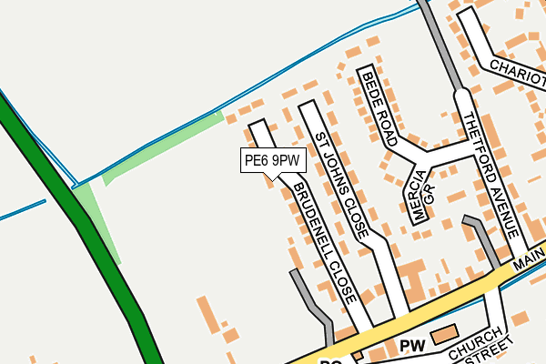 PE6 9PW map - OS OpenMap – Local (Ordnance Survey)