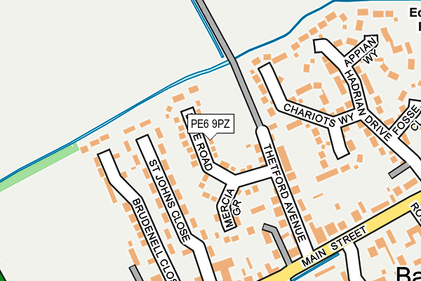 PE6 9PZ map - OS OpenMap – Local (Ordnance Survey)