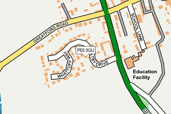 PE6 9QU map - OS OpenMap – Local (Ordnance Survey)