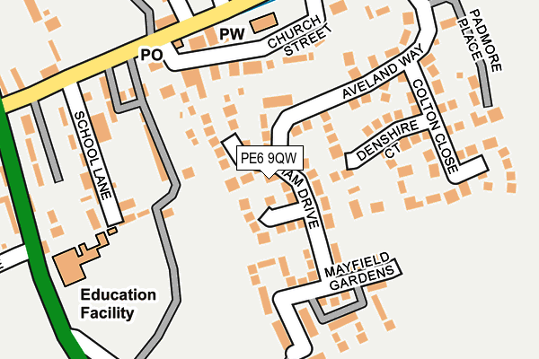 PE6 9QW map - OS OpenMap – Local (Ordnance Survey)