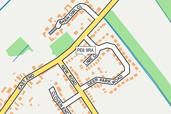 PE6 9RA map - OS OpenMap – Local (Ordnance Survey)