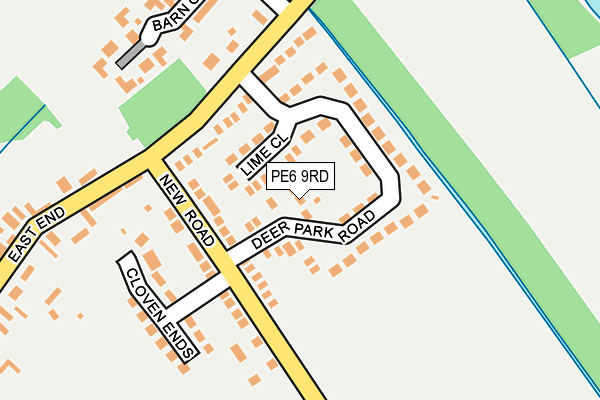 PE6 9RD map - OS OpenMap – Local (Ordnance Survey)