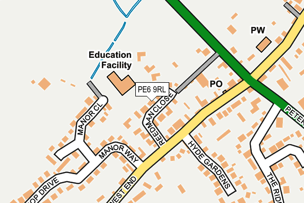 PE6 9RL map - OS OpenMap – Local (Ordnance Survey)
