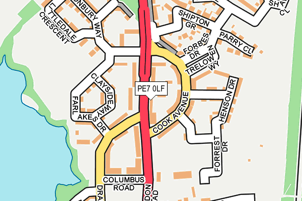 PE7 0LF map - OS OpenMap – Local (Ordnance Survey)