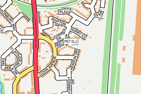 PE7 0LJ map - OS OpenMap – Local (Ordnance Survey)