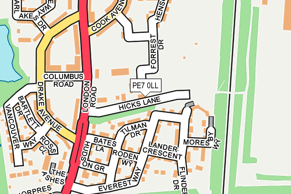 PE7 0LL map - OS OpenMap – Local (Ordnance Survey)