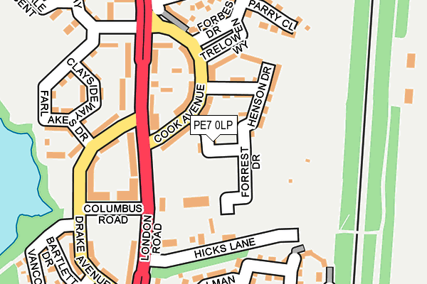 PE7 0LP map - OS OpenMap – Local (Ordnance Survey)