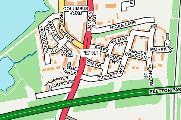 PE7 0LT map - OS OpenMap – Local (Ordnance Survey)