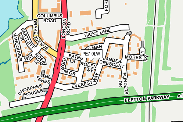 PE7 0LW map - OS OpenMap – Local (Ordnance Survey)