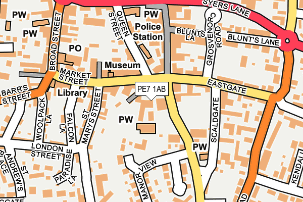 PE7 1AB map - OS OpenMap – Local (Ordnance Survey)
