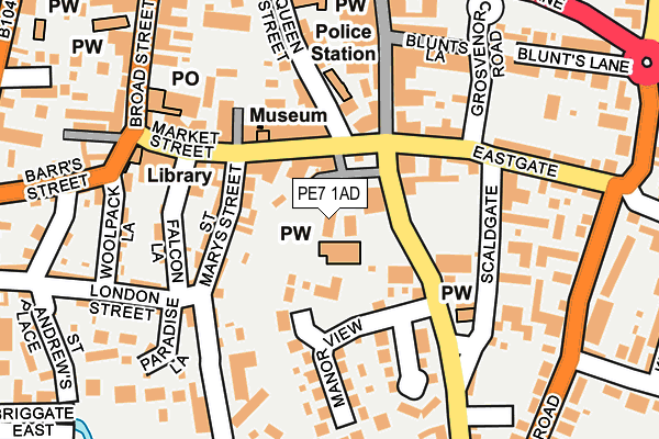 PE7 1AD map - OS OpenMap – Local (Ordnance Survey)