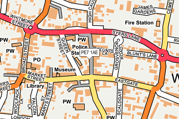 PE7 1AE map - OS OpenMap – Local (Ordnance Survey)