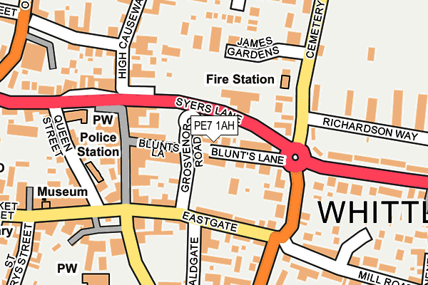 PE7 1AH map - OS OpenMap – Local (Ordnance Survey)