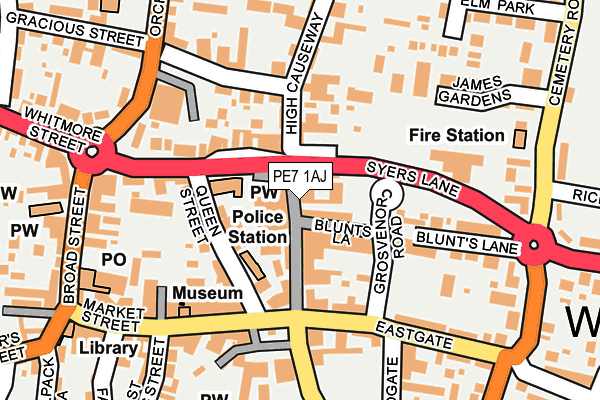 PE7 1AJ map - OS OpenMap – Local (Ordnance Survey)