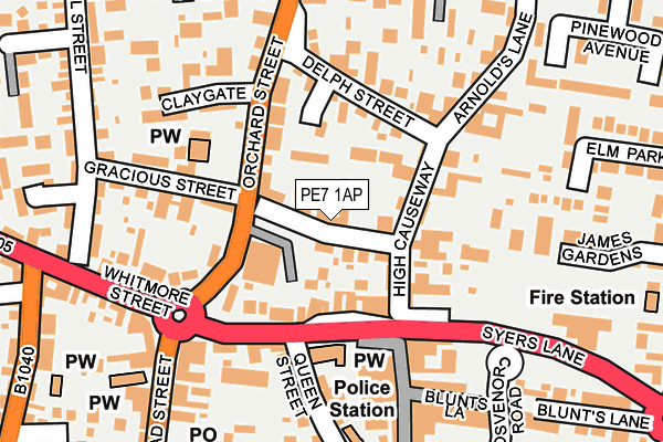 PE7 1AP map - OS OpenMap – Local (Ordnance Survey)
