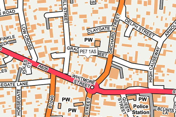 PE7 1AS map - OS OpenMap – Local (Ordnance Survey)