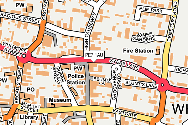 PE7 1AU map - OS OpenMap – Local (Ordnance Survey)