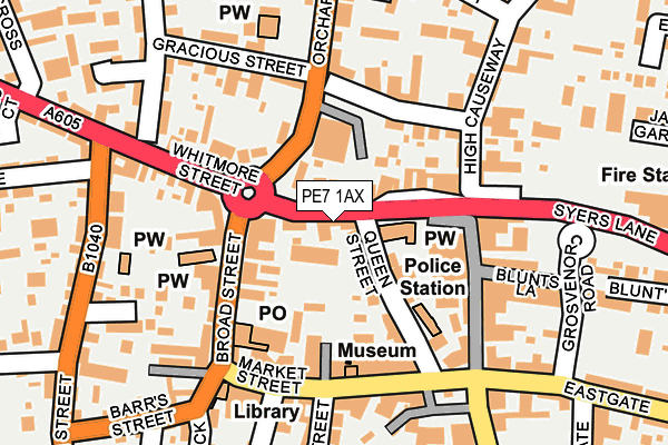 PE7 1AX map - OS OpenMap – Local (Ordnance Survey)