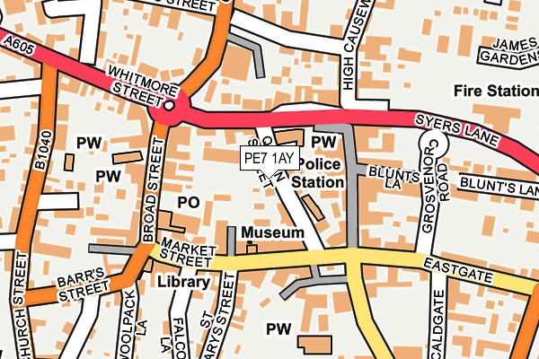 PE7 1AY map - OS OpenMap – Local (Ordnance Survey)