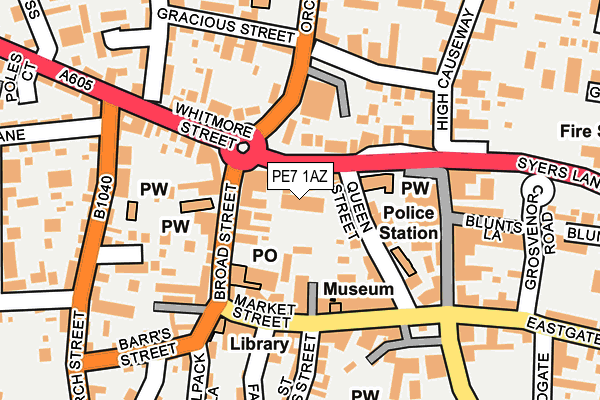 PE7 1AZ map - OS OpenMap – Local (Ordnance Survey)
