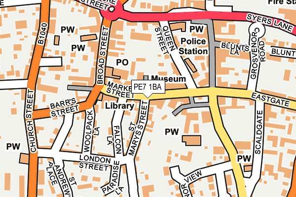 PE7 1BA map - OS OpenMap – Local (Ordnance Survey)