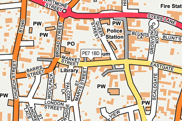 PE7 1BD map - OS OpenMap – Local (Ordnance Survey)