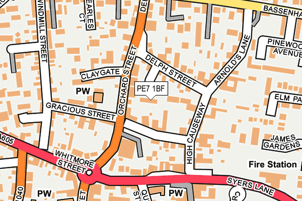 PE7 1BF map - OS OpenMap – Local (Ordnance Survey)