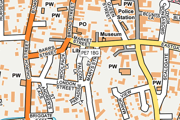 PE7 1BG map - OS OpenMap – Local (Ordnance Survey)