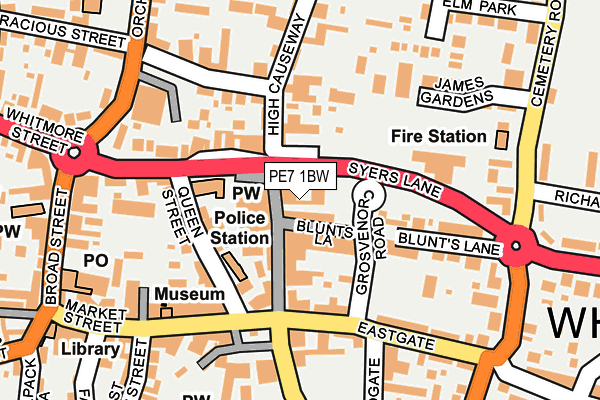 PE7 1BW map - OS OpenMap – Local (Ordnance Survey)