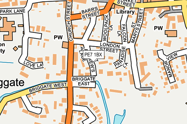 PE7 1BX map - OS OpenMap – Local (Ordnance Survey)