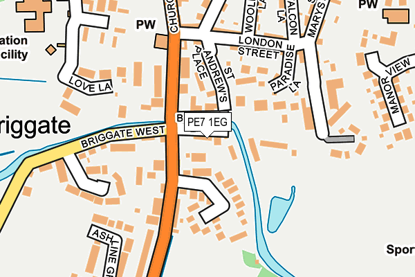 PE7 1EG map - OS OpenMap – Local (Ordnance Survey)