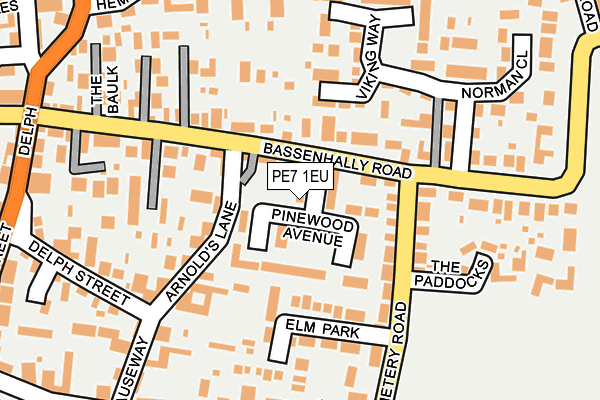 PE7 1EU map - OS OpenMap – Local (Ordnance Survey)