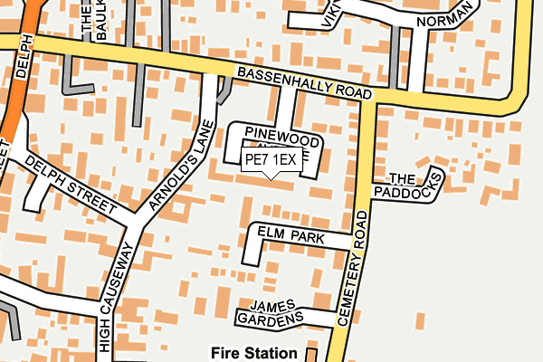 PE7 1EX map - OS OpenMap – Local (Ordnance Survey)