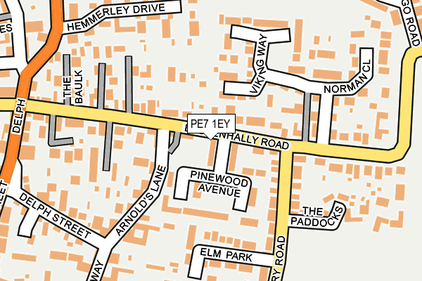 PE7 1EY map - OS OpenMap – Local (Ordnance Survey)