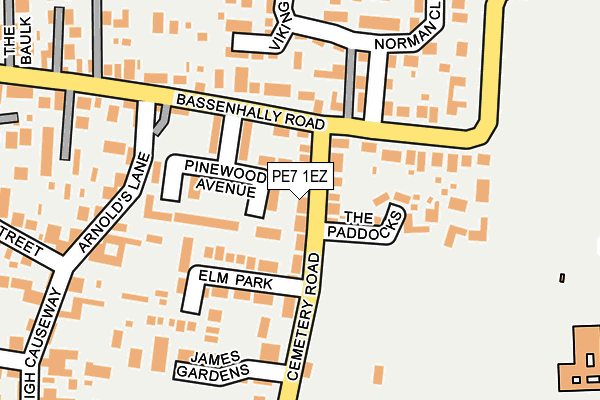 PE7 1EZ map - OS OpenMap – Local (Ordnance Survey)